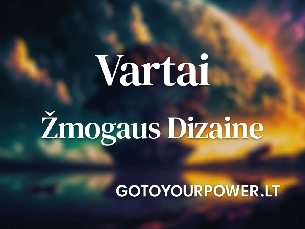 Vaizdas su užrašu „Vartai Žmogaus Dizaine“, kurio fone matomas fantastiškas saulėlydis su masyviu medžiu ir spalvingu dangumi. Šis dizainas simbolizuoja Human Design vartus, kurie atveria prigimtinį potencialą ir energijos srautus, formuojančius asmenybės unikalumą. Sužinokite daugiau apie vartų reikšmę ir jų įtaką jūsų gyvenimui GoToYourPower.lt.